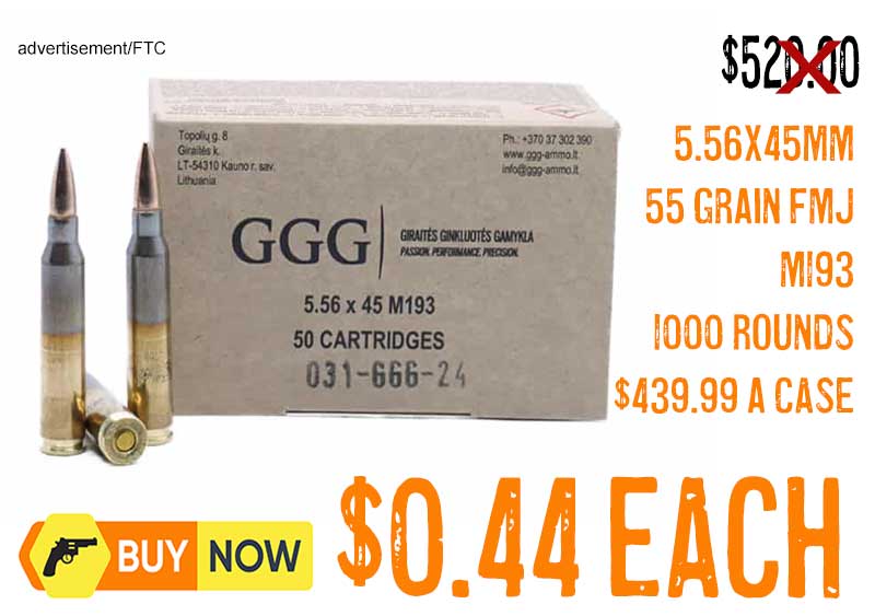 GGG 5.56X45mm 55 Grain FMJ M193 ammunition lowest price nov2025