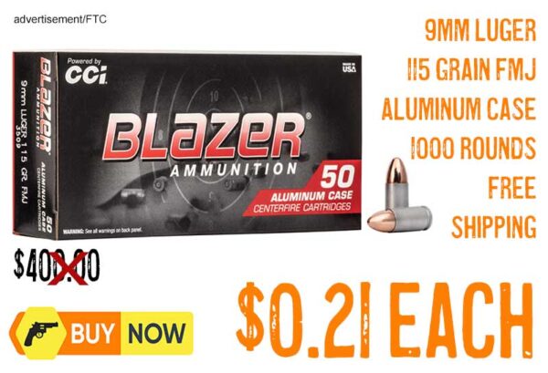cci Blazer 9mm 115Gr FMJ Aluminum Case lowest price july2025