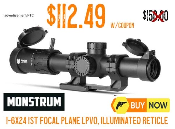 Monstrum Panzer 1-6x First Focal Plane LPVO Rifle Scope lowest price may2025