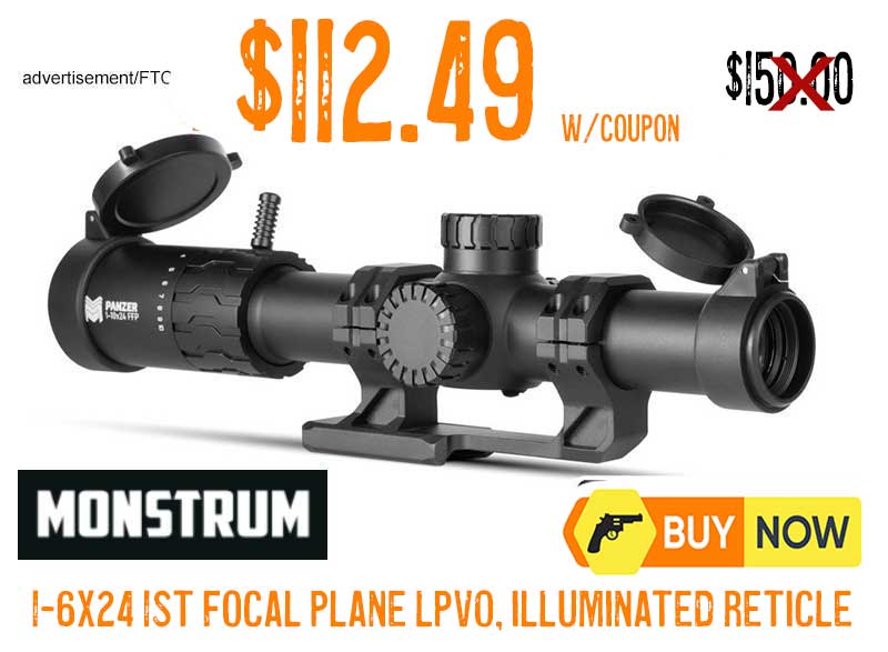 Monstrum Panzer 1-6x First Focal Plane LPVO Rifle Scope lowest price may2025