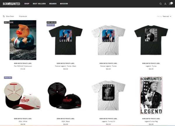 Born United Donald J Trump Clothing