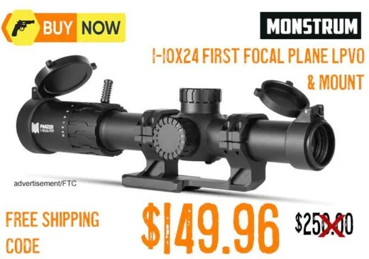 Monstrum Panzer ED 1-10x28 FFP LPVO Scope & Mount lowest price march2025