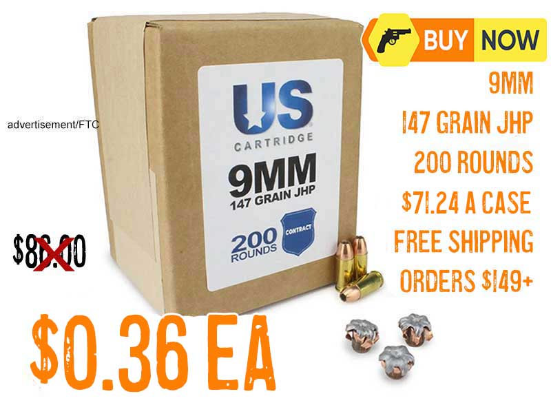 US Cartridge 9mm 147 Grain JHP LE Contract Overrun ammunition lowest price Jan2025 update