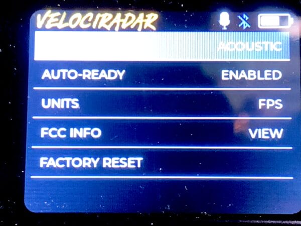 Velociradar - settings