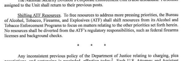Attorney General Pam Bondi Memo on Shifting Priority at ATF