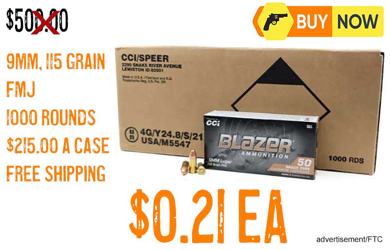 CCI Blazer 9mm 115 Grain FMJ 1000 Rounds Sale august2025 lowest price