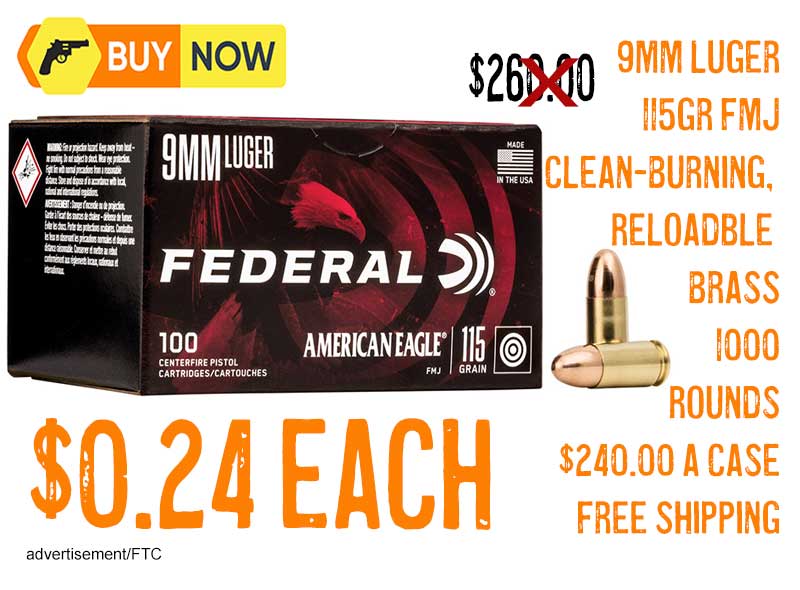Federal American Eagle 9mm 115 Grain FMJ Ammunition lowest price per round jan2025