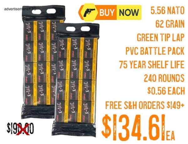PVC Battle Packs of PMC 5.56 62Garin Green Tip Ammo lowest price april2025