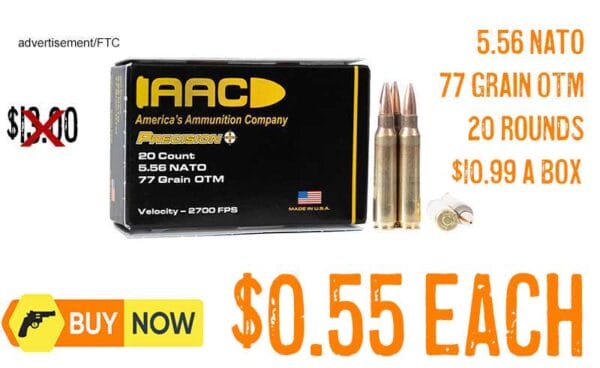 AAC 5.56 NATO Ammo 77 Grain OTM lowest price sept2025