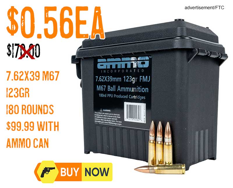 Ammo Inc 7.62x39 M67 123gr 180rd Ammo Can lowest price