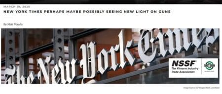 New York Times Perhaps Maybe Possibly Seeing New Light on Guns NSSF ScreenShot