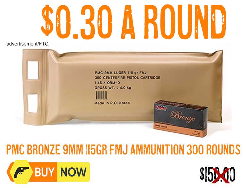PMC BRONZE 9MM 115GR FMJ AMMUNITION 300 ROUND lowest price may2025