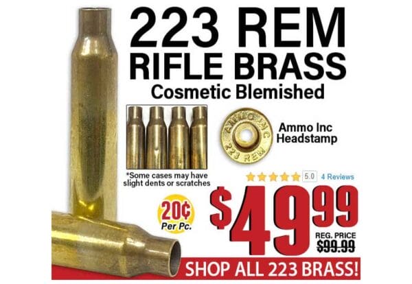 223 Remington Unprimed Blemished Rifle Brass