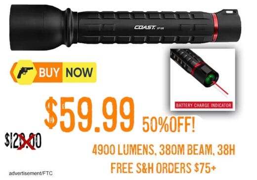 COAST XP18R Rechargeable-Dual Power 4900 Lumens Flashlight lowest price oct2025