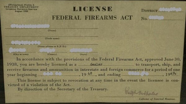 Federal Firearms Licenses (FFL) in 1938: Simple, Cheap, & Shall Issue