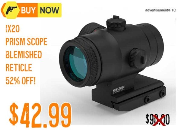 Monstrum Blackbird V2 1x20 Prism Scope - Blemished Reticle Monstrum Blackbird V2 1x20 Prism Scope - Blemished Reticle