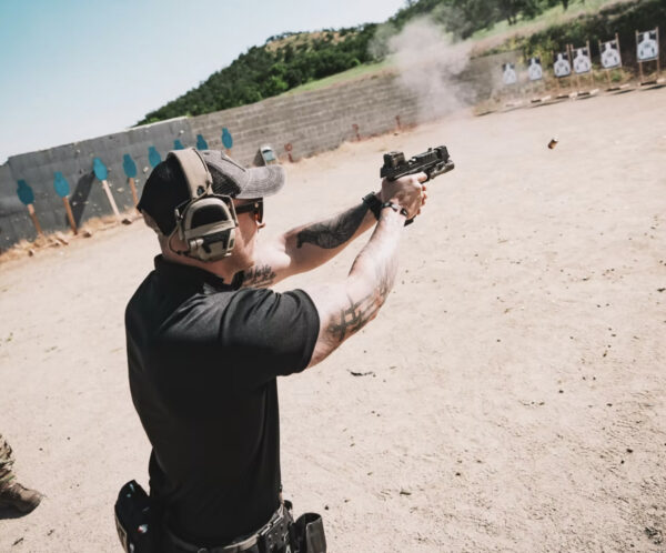 Verifying a 10 yard zero at 25 yards.