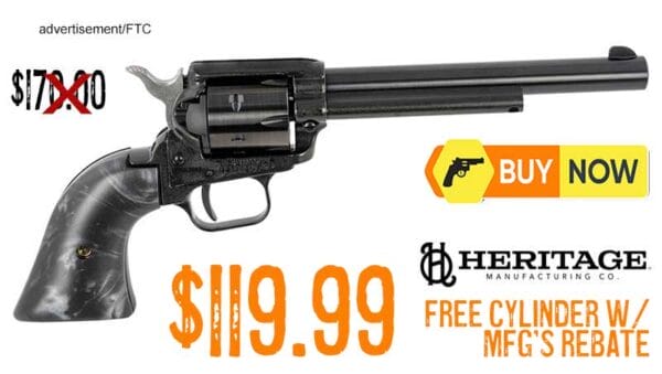 Heritage Rough Rider Black Pearl 22LR Pistol lowest rebate price may2025aa