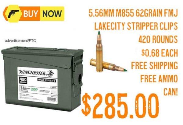 Winchester 5.56mm M855 Green Tip 62 FMJ Lake City ammunition lowest price may2025update