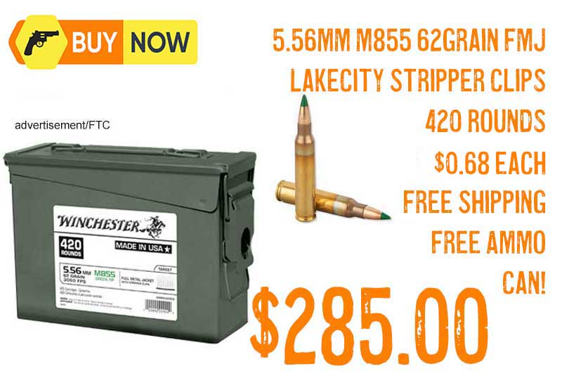Winchester 5.56mm M855 Green Tip 62 FMJ Lake City ammunition lowest price may2025update