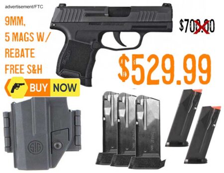 Sig Sauer P365 9mm Optic Ready Pistol with TACPAC Holster 5 Mags After REBATE lowest price