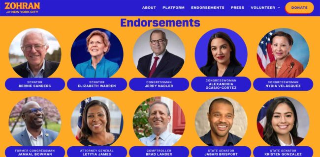 Who’s Who of left-wing gun-banning firebrands and proclamied socialists stand united behind Mamdani.