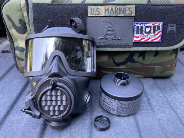 Mira gas mask canister installation