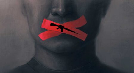 Free speech censorship censored and freedom of expression gun ban rifle no guns iStock-Jorm Sangsorn 1288437044