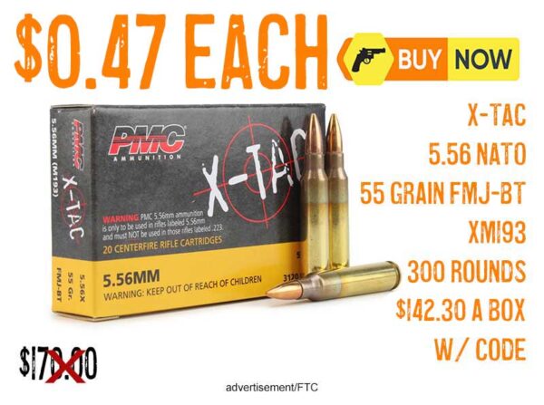 PMC X-TAC 5.56 NATO 55 Grain FMJ-BT Ammo XM193 lowest price sept2025