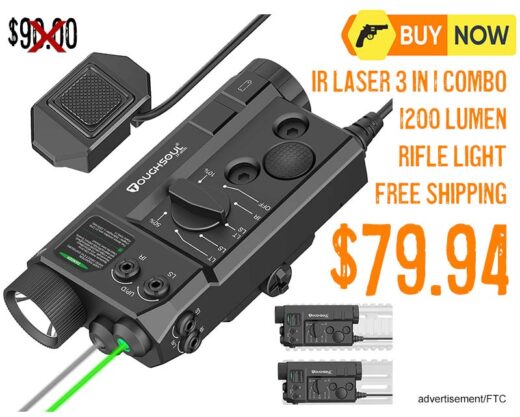 TOUGHSOUL 3-in-1 Tactical Flashlight Green & IR Laser lowest price