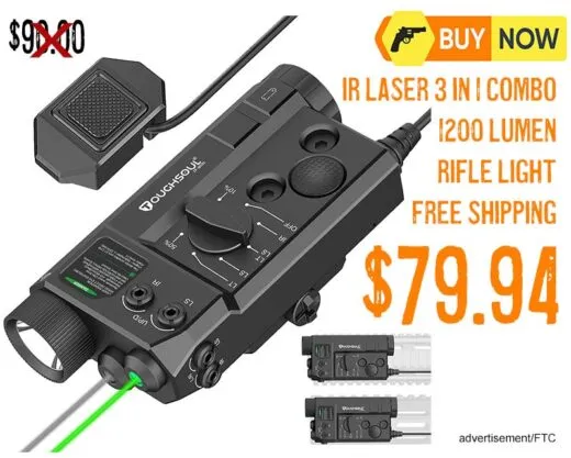 TOUGHSOUL 3-in-1 Tactical Flashlight Green & IR Laser lowest price