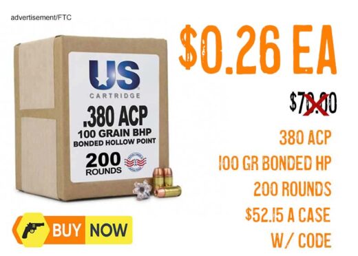 US Cartridge 380 ACP 100 Gr Bonded HP ammunition lowest price update