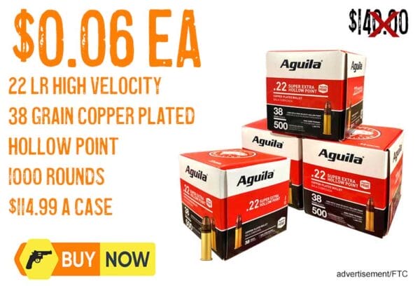 Aguila Super Extra 22LR High Velocity 38-Grain Copper HP ammo lowest price