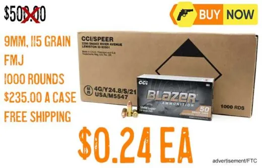 CCI Blazer 9mm 115 Grain FMJ 1000 Rounds Sale sept2025 lowest price