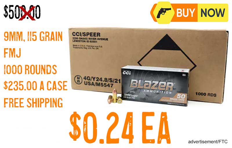CCI Blazer 9mm 115 Grain FMJ 1000 Rounds Sale sept2025 lowest price