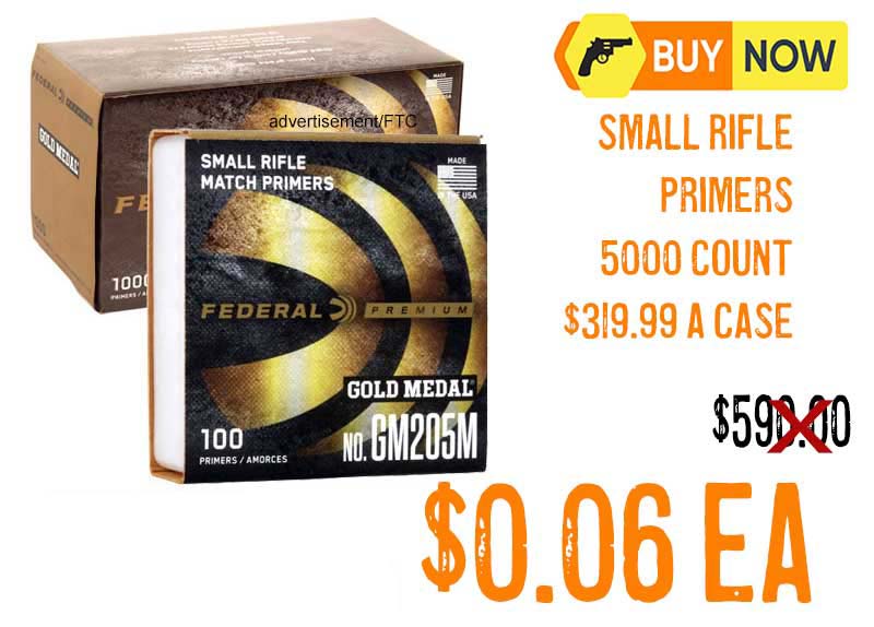 Federal Premium Gold Medal Match Small Rifle Primers lowest price sept2025