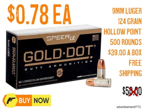 Speer Gold Dot 9mm Luger 124 Grain Hollow Point Ammunition lowest price