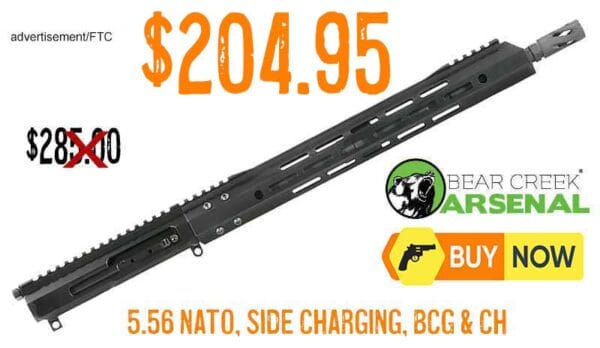 Bear Creek BC-15 5.56 NATO Right Side Charging Complete Upper lowest price sept2025