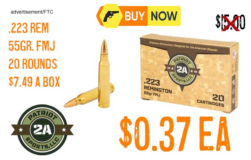 Patriot Sports LLC .223 Remington 55gr FMJ Ammo lowest price