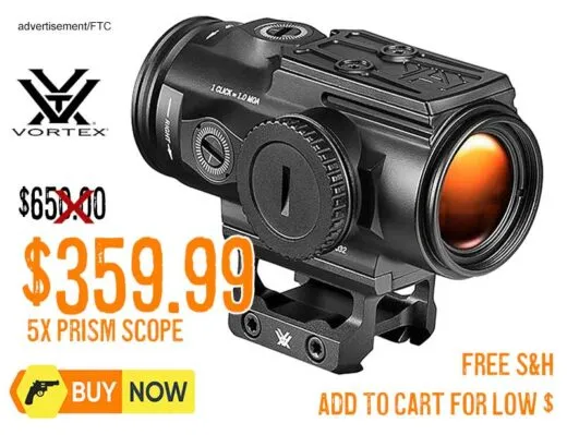 Vortex Optics Spitfire HD Gen II 5x Prism Scope lowest price aug2025