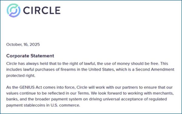 Circle Coin Corporate Statement 2
