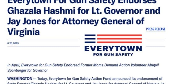 Everytown For Gun Safety Endorses Ghazala Hashmi for Lt. Governor and Jay Jones for Attorney General of Virginia
