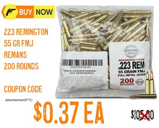 Sportsmans Select Remanufactured 223 Remington 55 Gr FMJ Lowest price nov2025