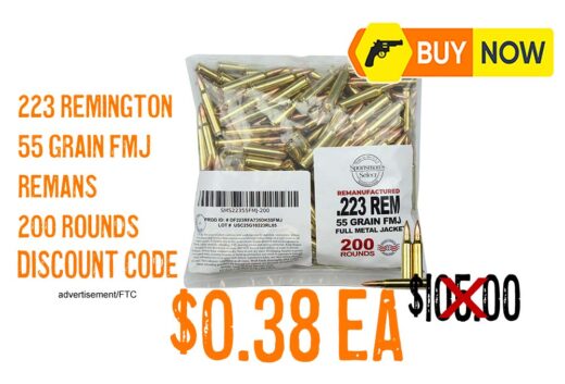 200Rnds US Cartridge 223 Rem 55Gr BTFMJ Ammo $0.38EA or $76.94 CODE