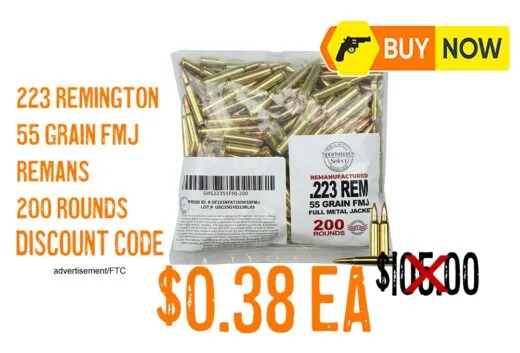 200Rnds US Cartridge 223 Rem 55Gr BTFMJ Ammo $0.38EA or $76.94 CODE