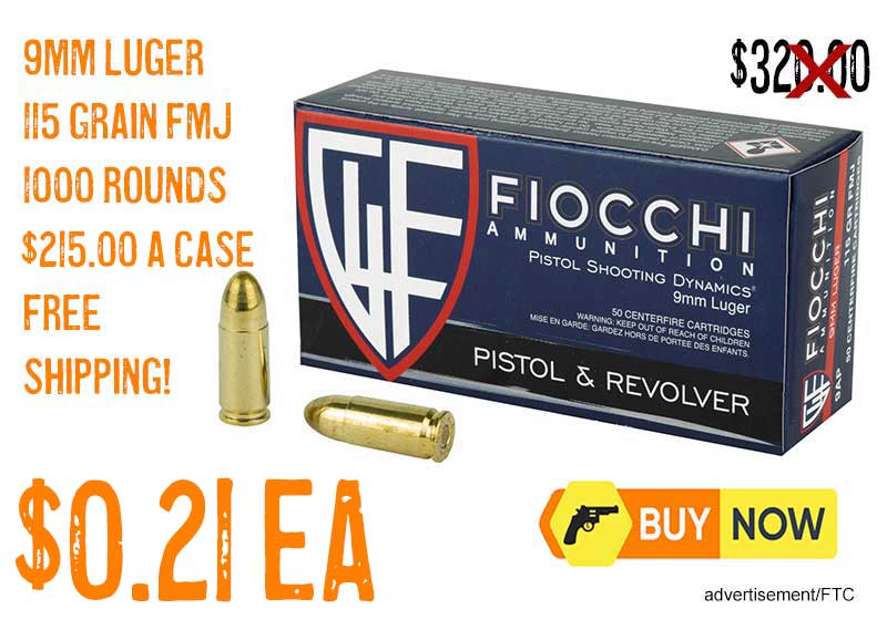 Fiocchi Range Dynamics 9mm Luger 115 Grain Full Metal Jacket lowest price dec2025