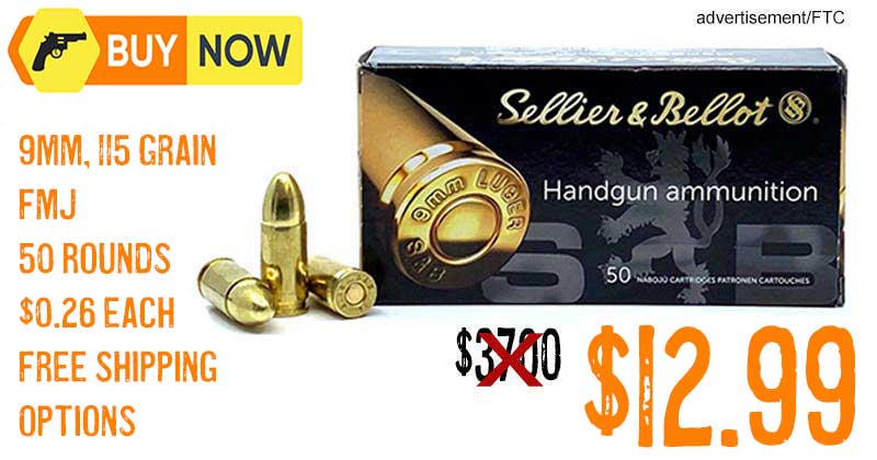 Sellier & Bellot 9mm 115 Grain FMJ ammo lowest price nov2025