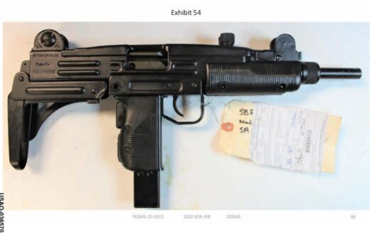 One of two Uzi carbines the ATF seized from Patrick â€œTateâ€ Adamiak. This model has a short faux display barrel. (Photo courtesy Patrick â€œTateâ€ Adamiak).