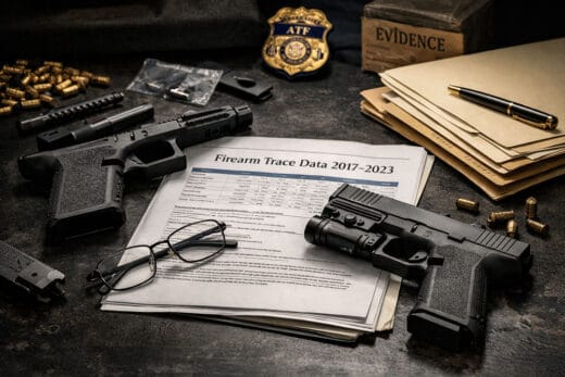 ATF Data Reveals PMFs Account for a Fraction of Firearm Traces, image generated with AI by AmmoLand editors.