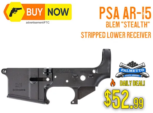 PSA AR-15 "Stealth" Stripped Lower Receiver BLEM &acirc; $52.99